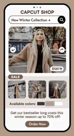 Mobile creator shop content example